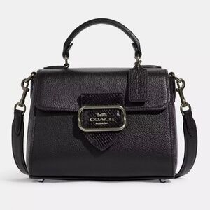 Morgan Top Handle Satchel Bag in Gunmetal/Black Multi